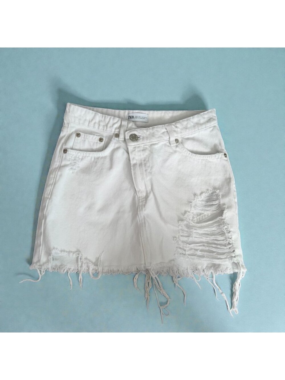 ZARA Women’s  White Denim Skirt Size Small